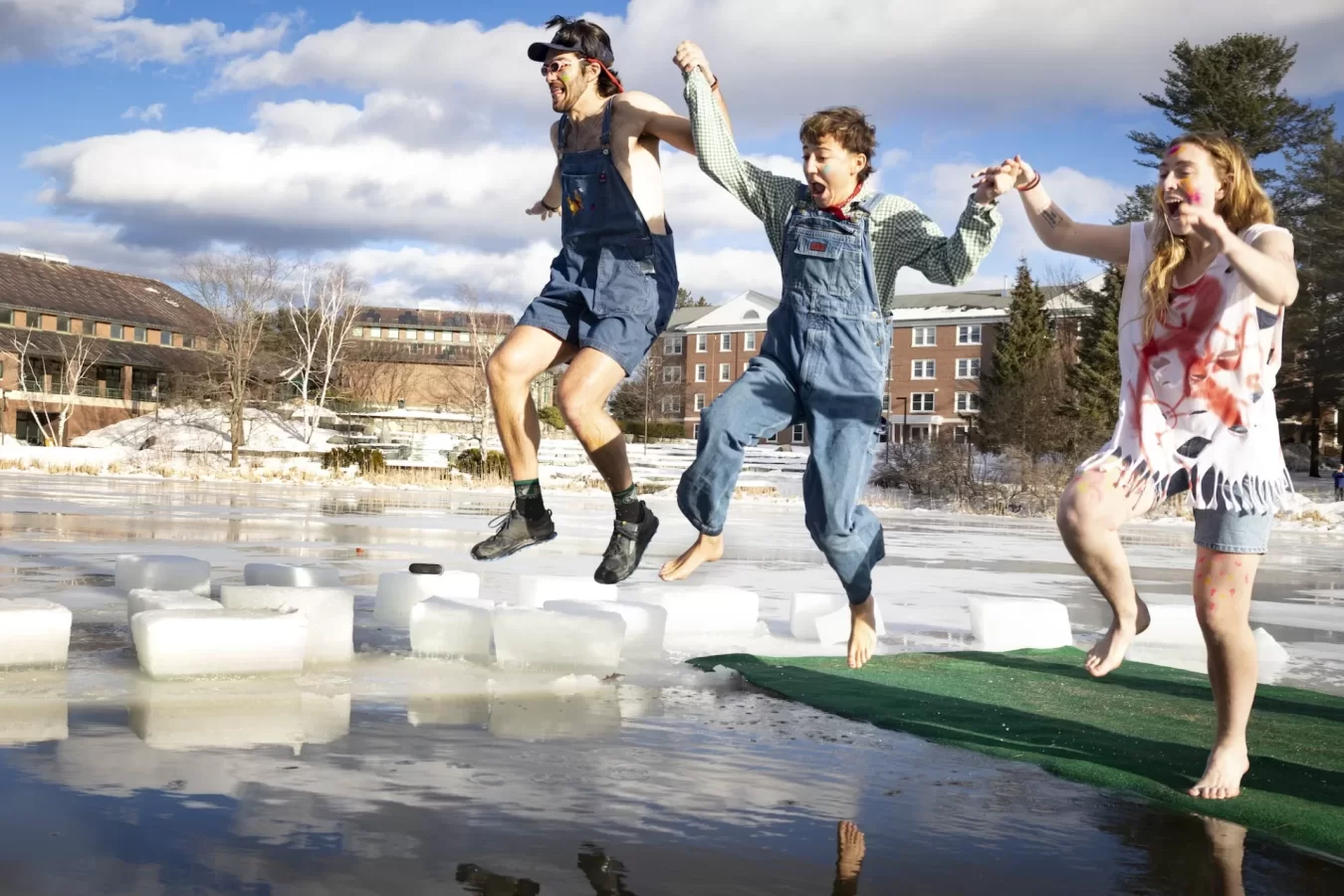 The Puddle Jump and jumpers enjoyed exceptionally warm weather on Feb. 10, 2023, as participants jumped into Lake Andrew beginning at 3 p.m.