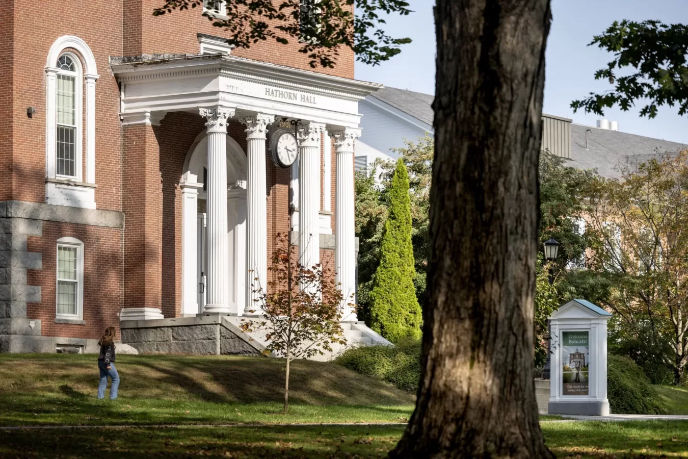 Exterior of Hathorne Hall on a sunny day