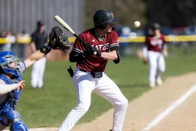 Bates College baseball hosts Colby on April 26, 2024. (Bates College | Theophil Syslo)