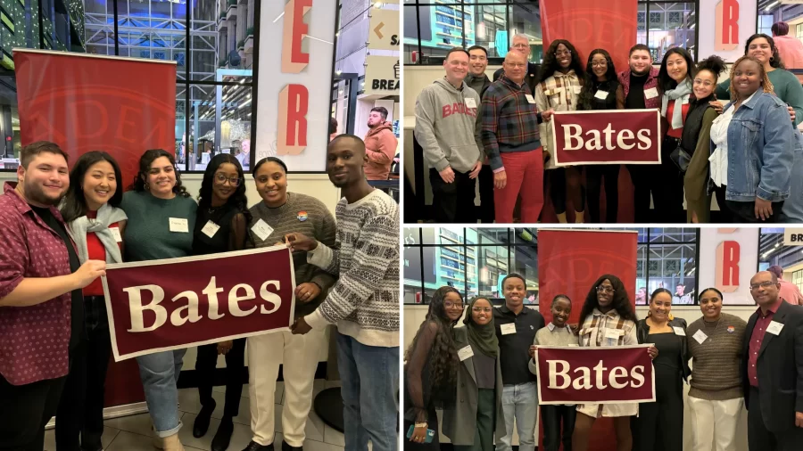 Members of MOSAIC holding a Bates Banner