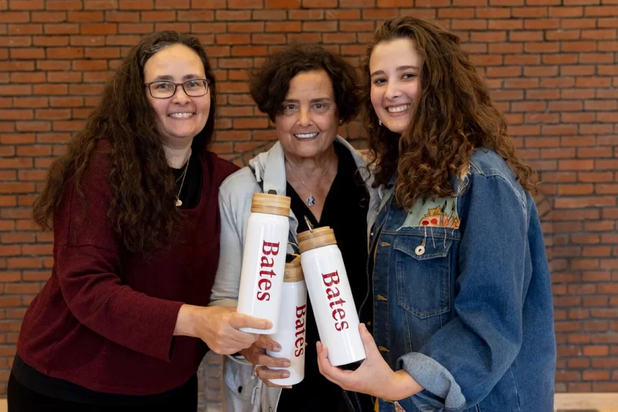 Various scenes from Friday afternoon, on Sept. 27, 2024.  during Back to Bates Weekend, as families arrive on campus to register and spend time together.

Natalia Jacobs ’26 of Shutesbury, Mass., with mother Jennifer Swender and grandmother Elvira Swender of Ossining, N.Y.