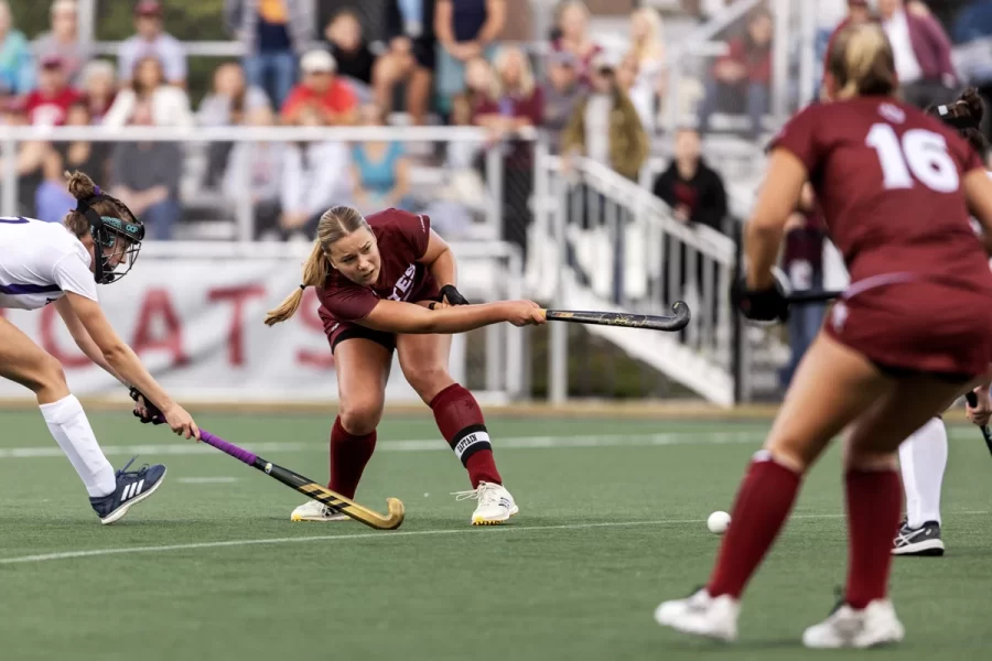 Bates College defeats Amherst 2-1 at Bates on September 28, 2024. (Theophil Syslo | Bates College)