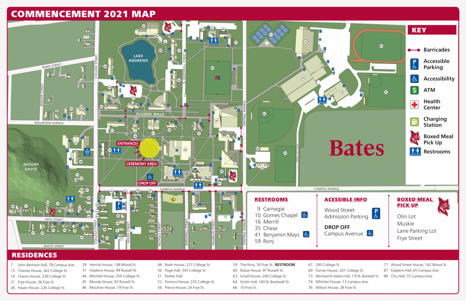 Commencement 2021 Map Commencement 2025 Bates College