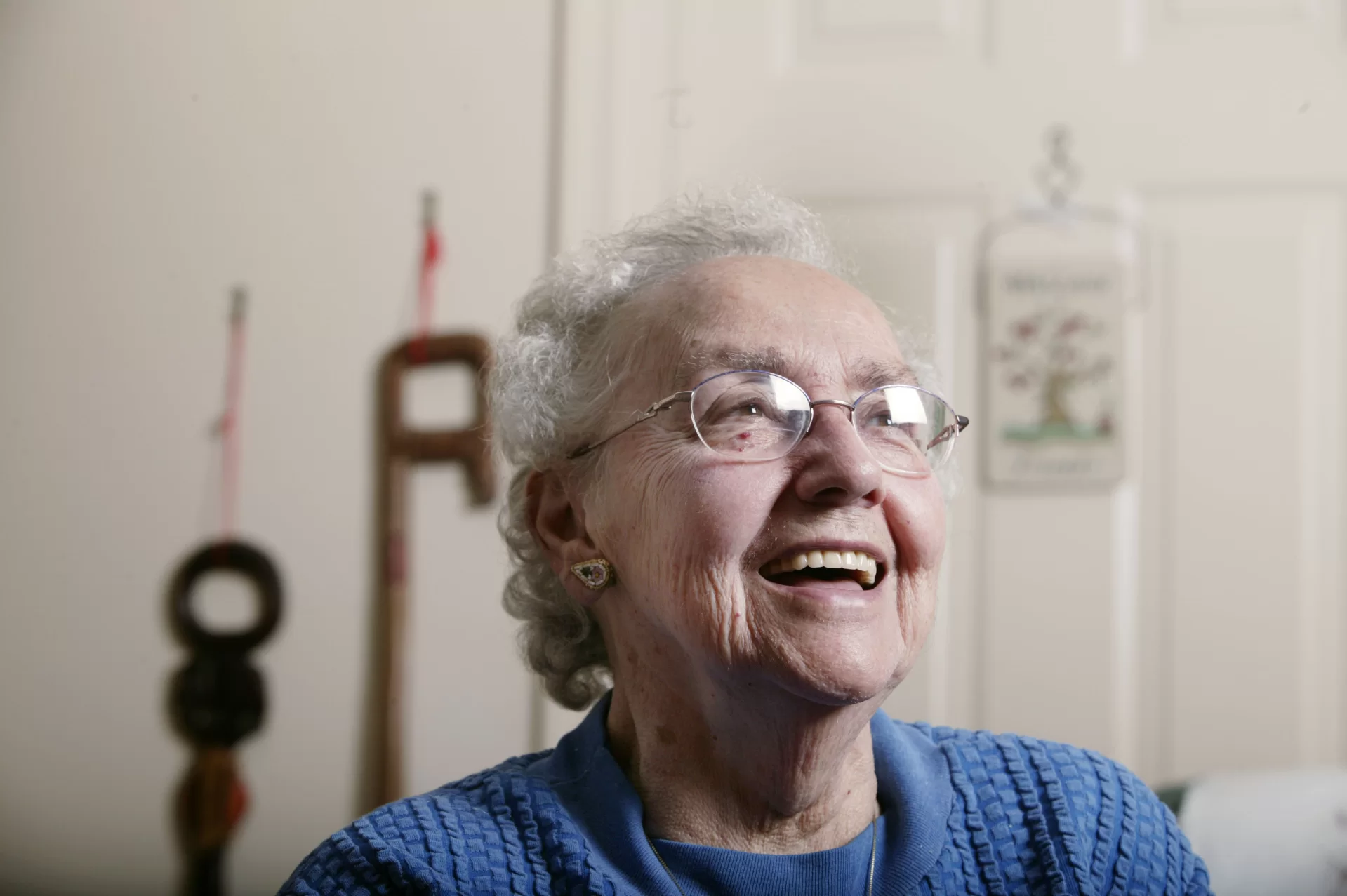 elderly woman smiling