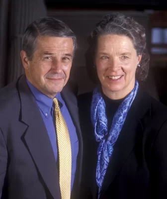 man and woman posing together