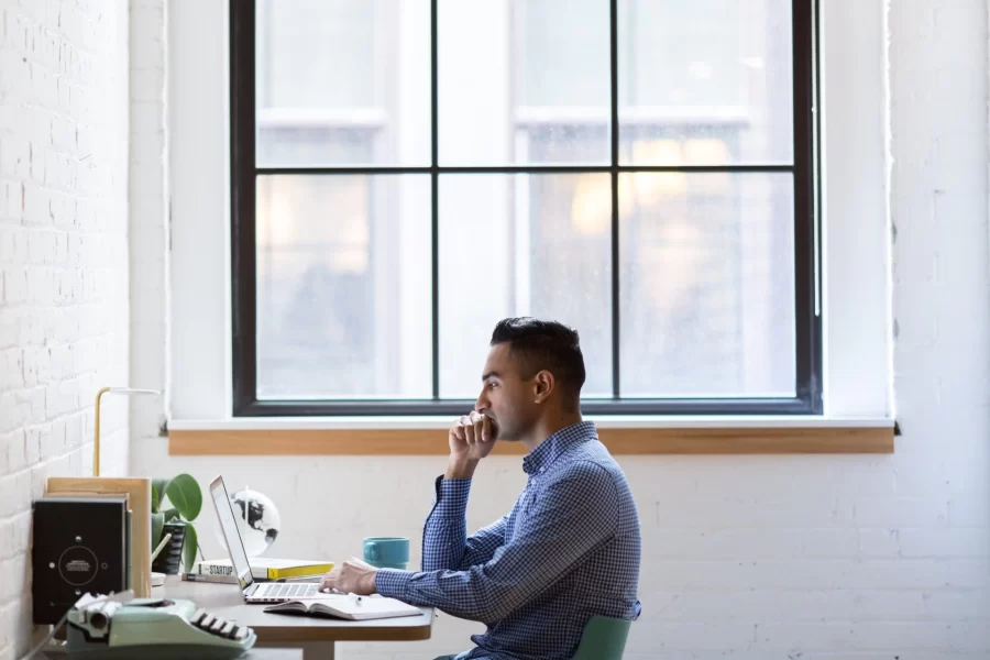 Stock photo of man in office