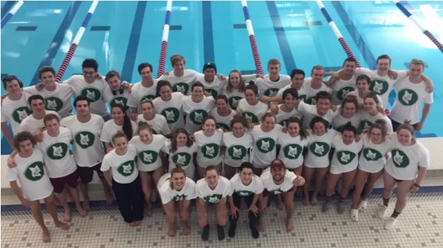 Bates Swimming and Diving co-hosted a Green Dot swim meet with Middlebury College at their meet in January, 2019!