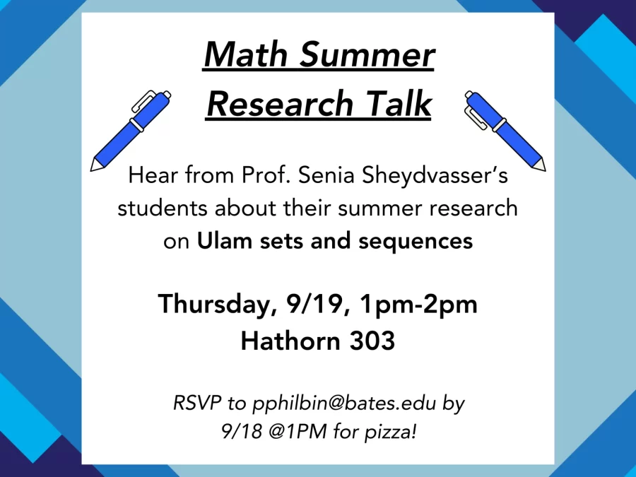 Poster for Math summer research talk