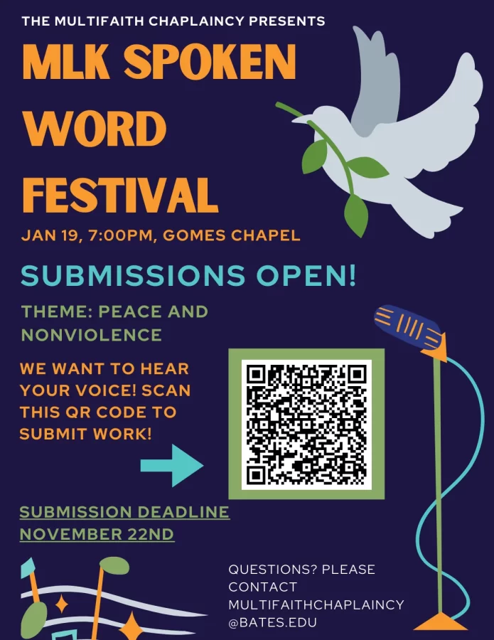 Poster for MLK Spoken Word Festival 2025. Submissions are open and the deadline is Nov. 22nd.