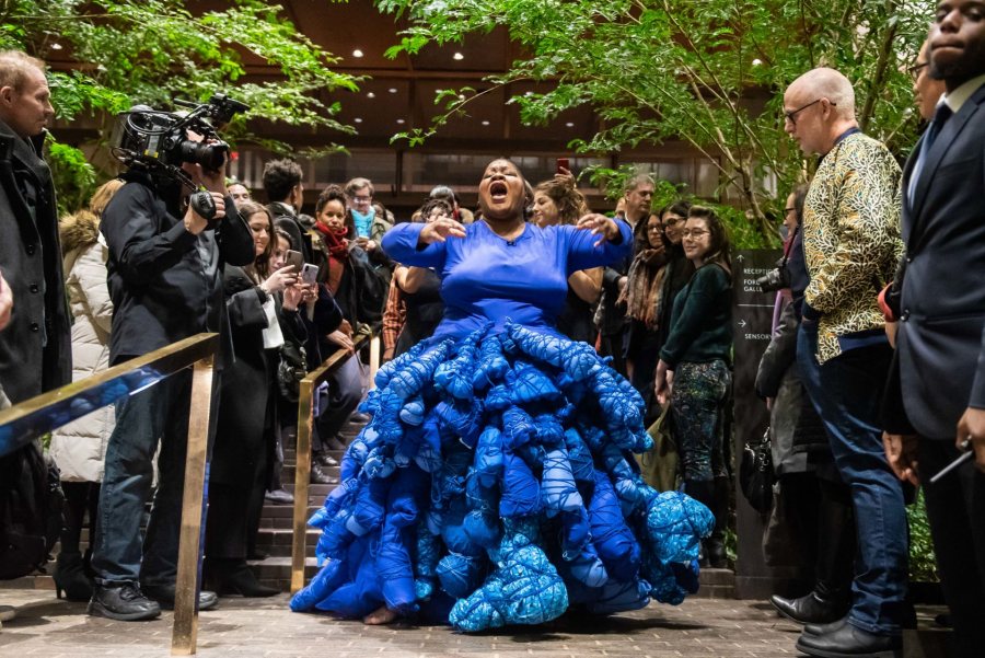 Vanessa German performance at Ford Foundation for the Opening of Perilous Bodies. 2019. Photo: Jane Kratochvil