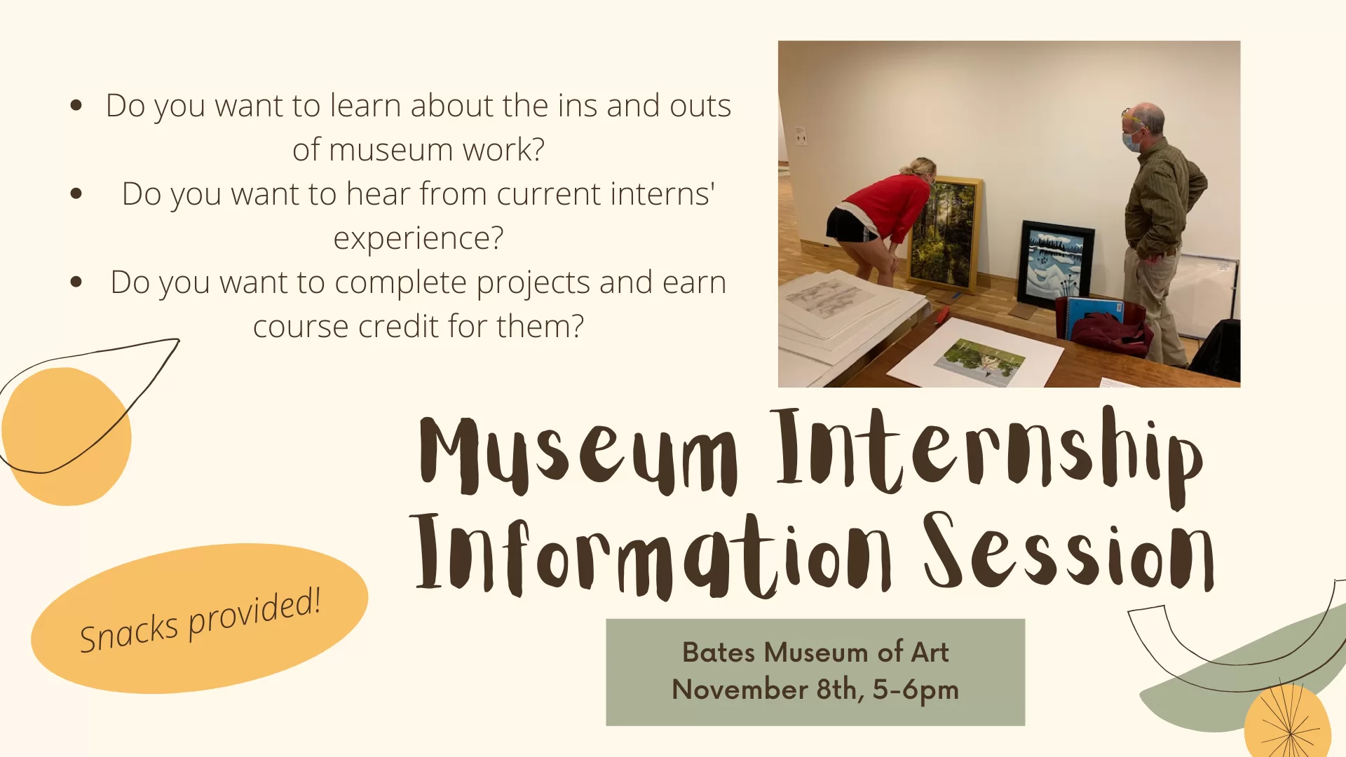 Museum Internship Information Session Museum of Art Bates College