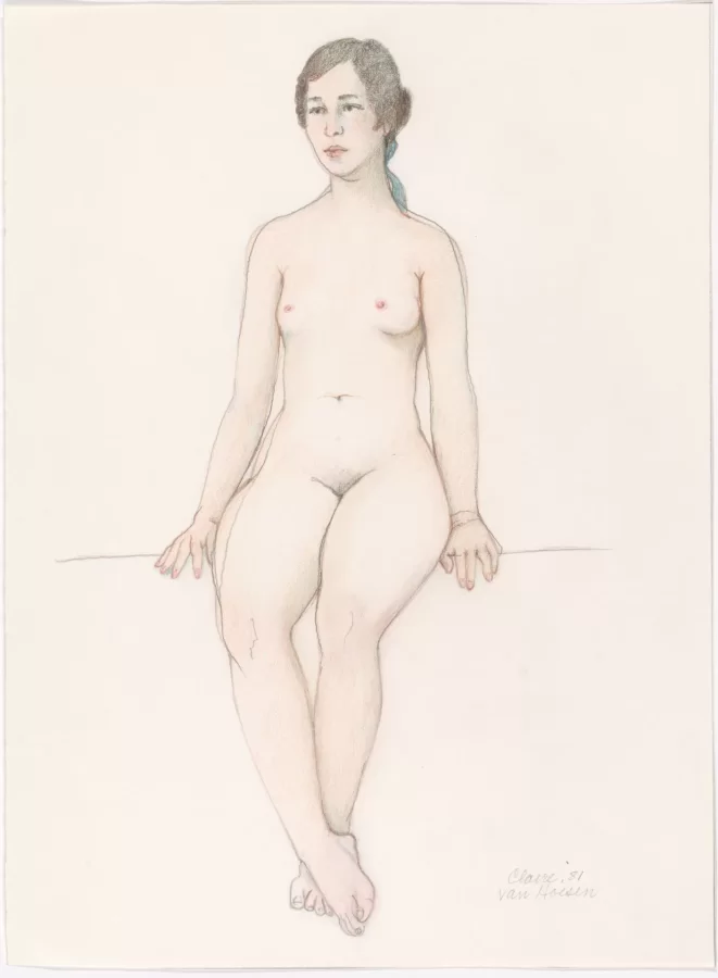 Beth Van Hoesen, Claire, 1981, graphite and colored pencil on paper, Bates College Museum of Art, gift from the E. Mark Adam and Beth Van Hoesen Adams Trust, 2012.20.10