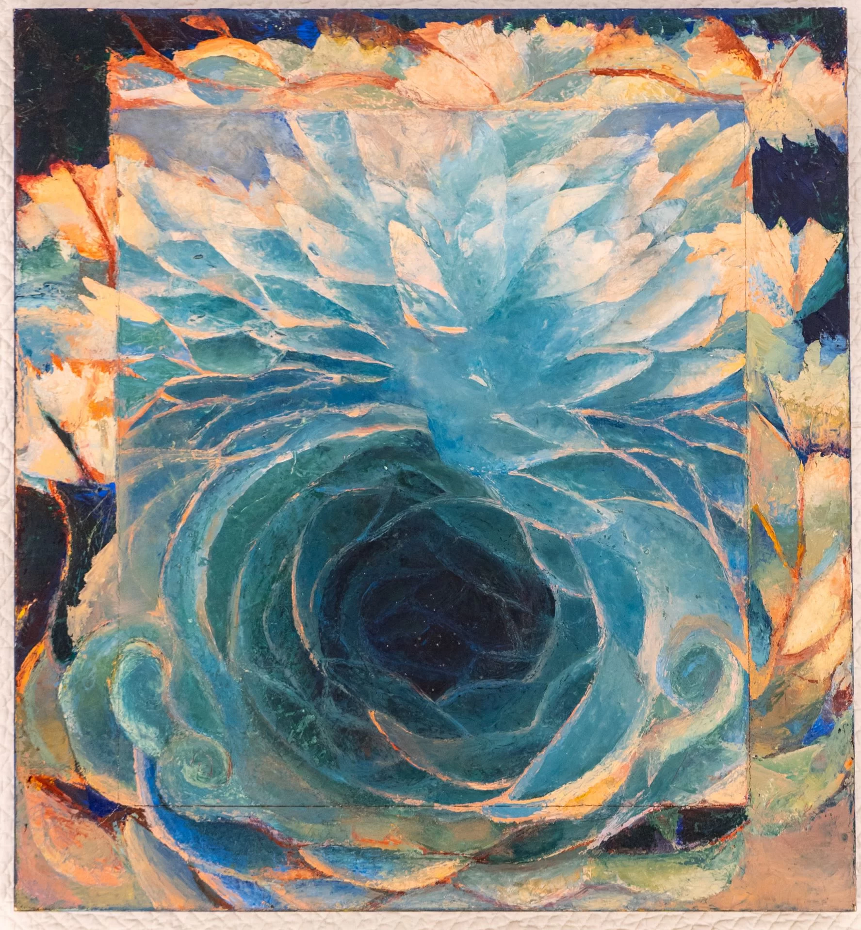 Amy A. Armstrong, Monhegan Spin, 1989, oil on panel, Bates College Museum of Art, gift of Alston Conley in Memory of Mary Armstrong, 2024.9.2