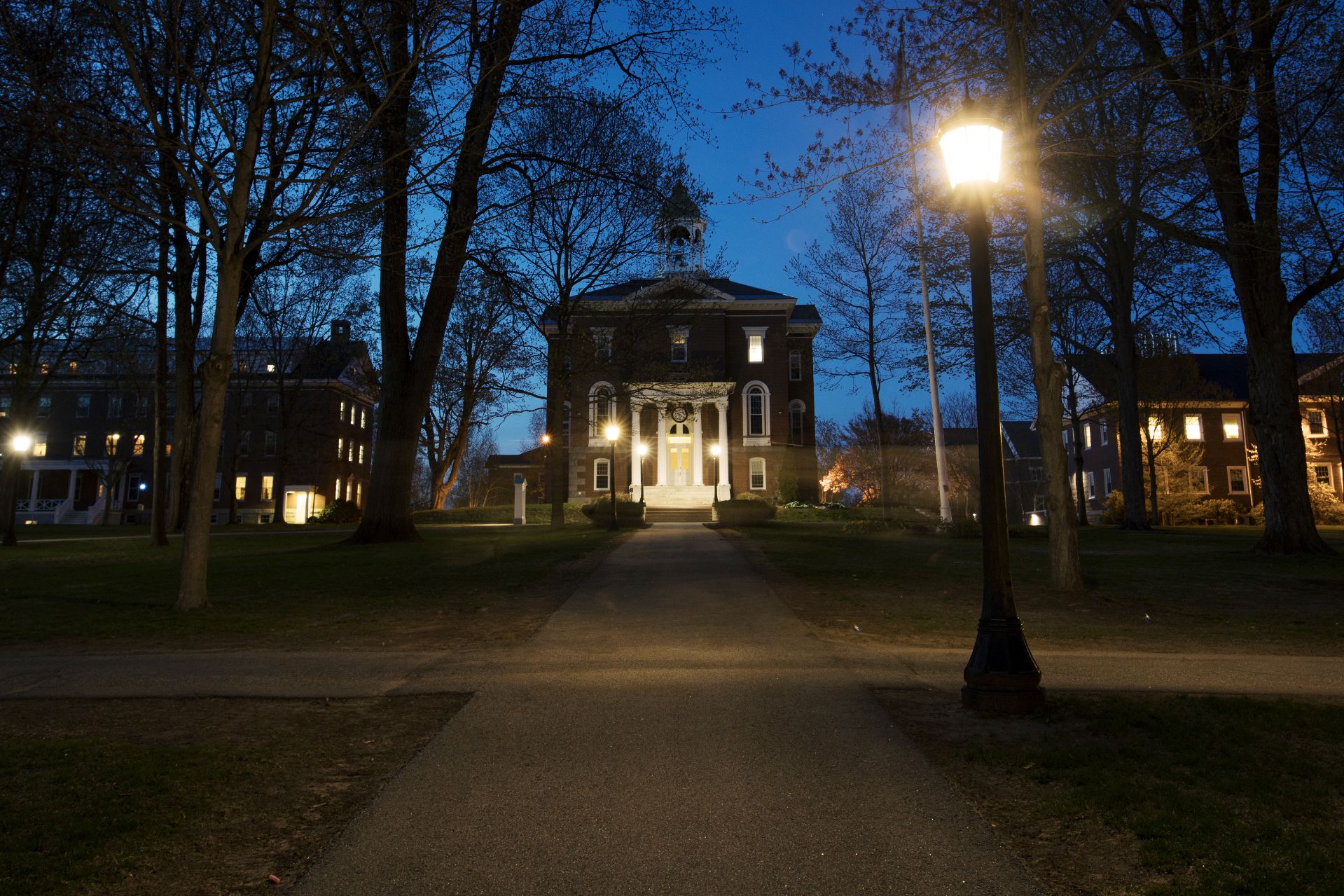 Bates at Night: In a spring twilight News Bates College