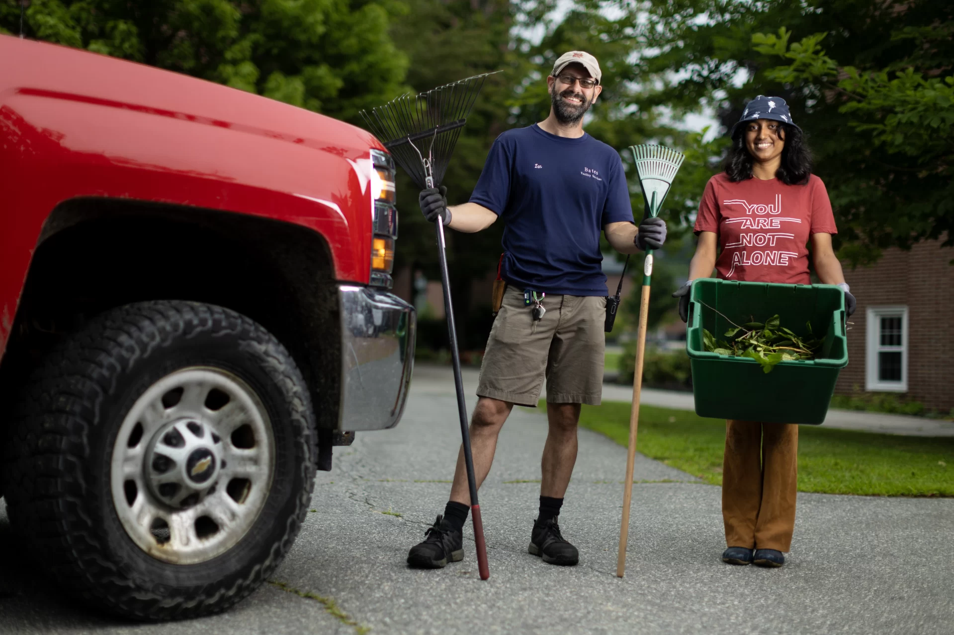 “I’m having a blast working with a student. She’s absolutely wonderful.” — Grounds and maintenance worker Ian Brownlie enjoys working with his summer colleague, Vyshu Viju ‘26 of Atlanta. The two took a break from beautifying the campus by trimming bushes, weeding, and raking mulch. “The favorite part of my summer and Short Term is working with students,” Brownlie says.