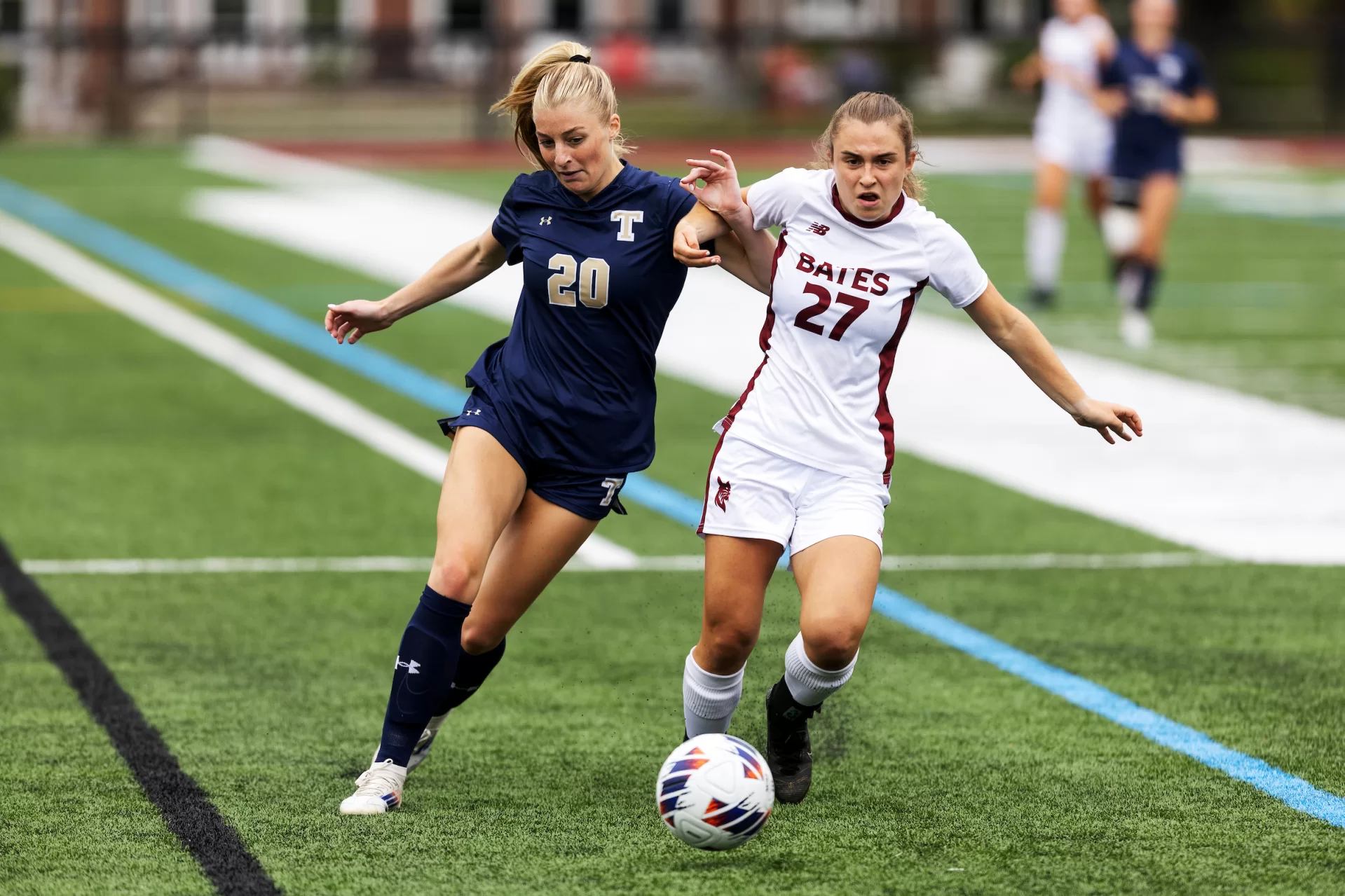 Bates College women’s soccer defeats Trinity 1-0 at Bates on September 7, 2024. (Theophil Syslo | Bates College)