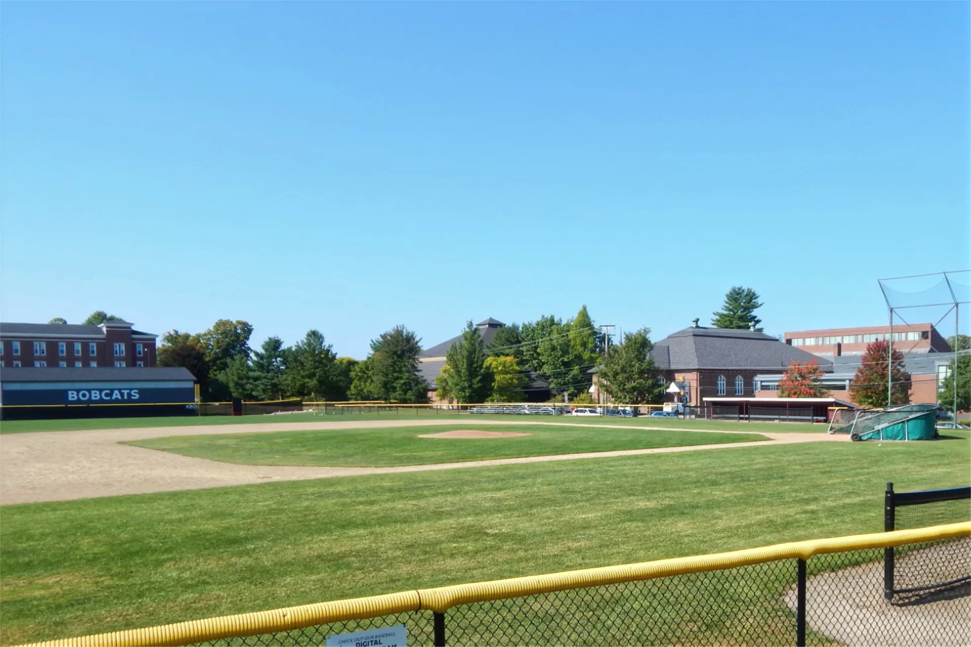 Long plagued by poor drainage, Leahey Field within the baselines will be resurfaced with artificial turf — DoublePlay by FieldTurf. (Doug Hubley/Bates College)