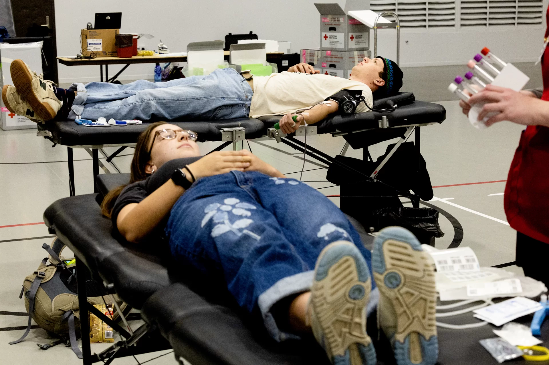 Student gives blood