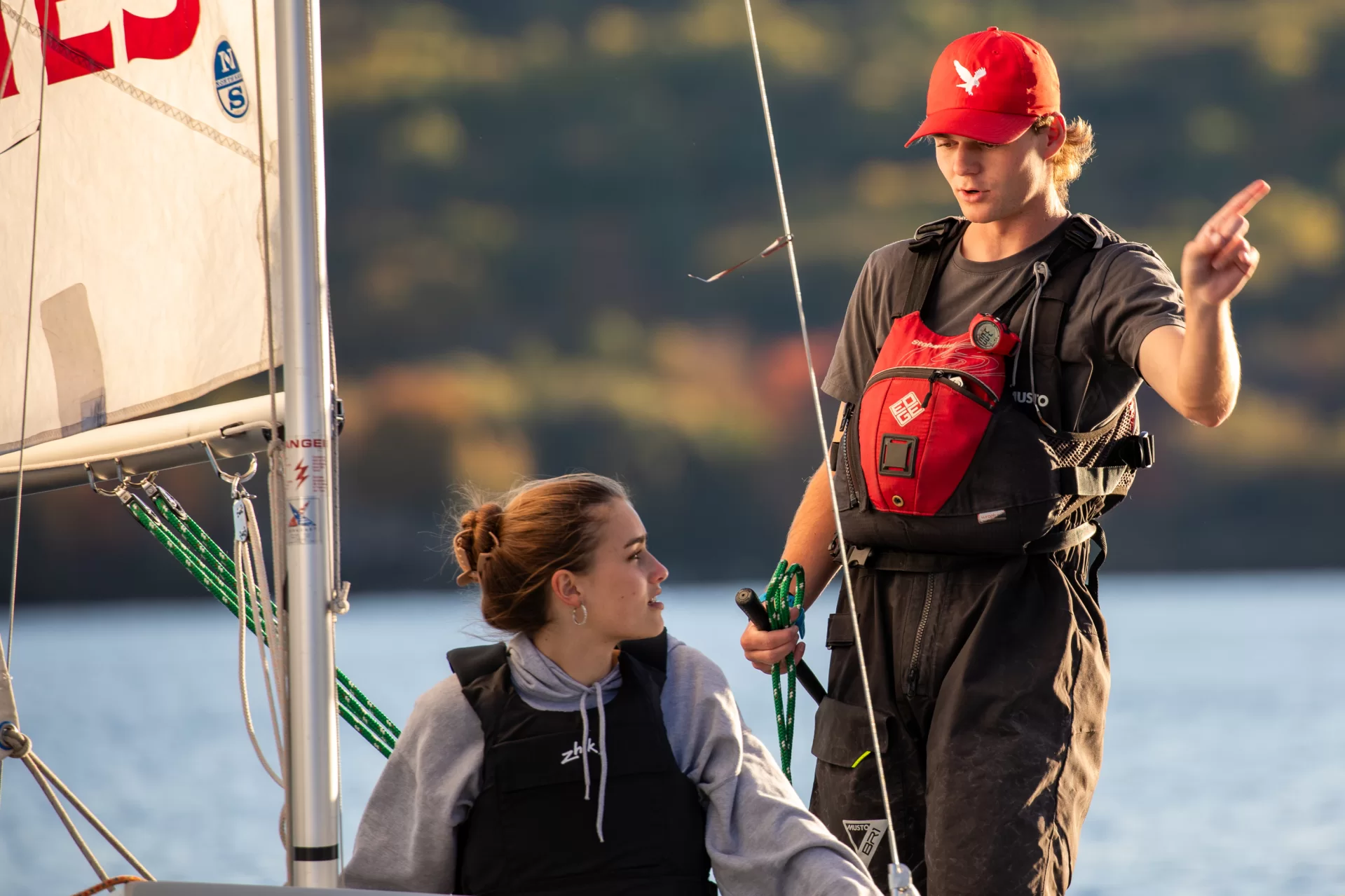 Bates sailing club has a practice on Taylor Pond.