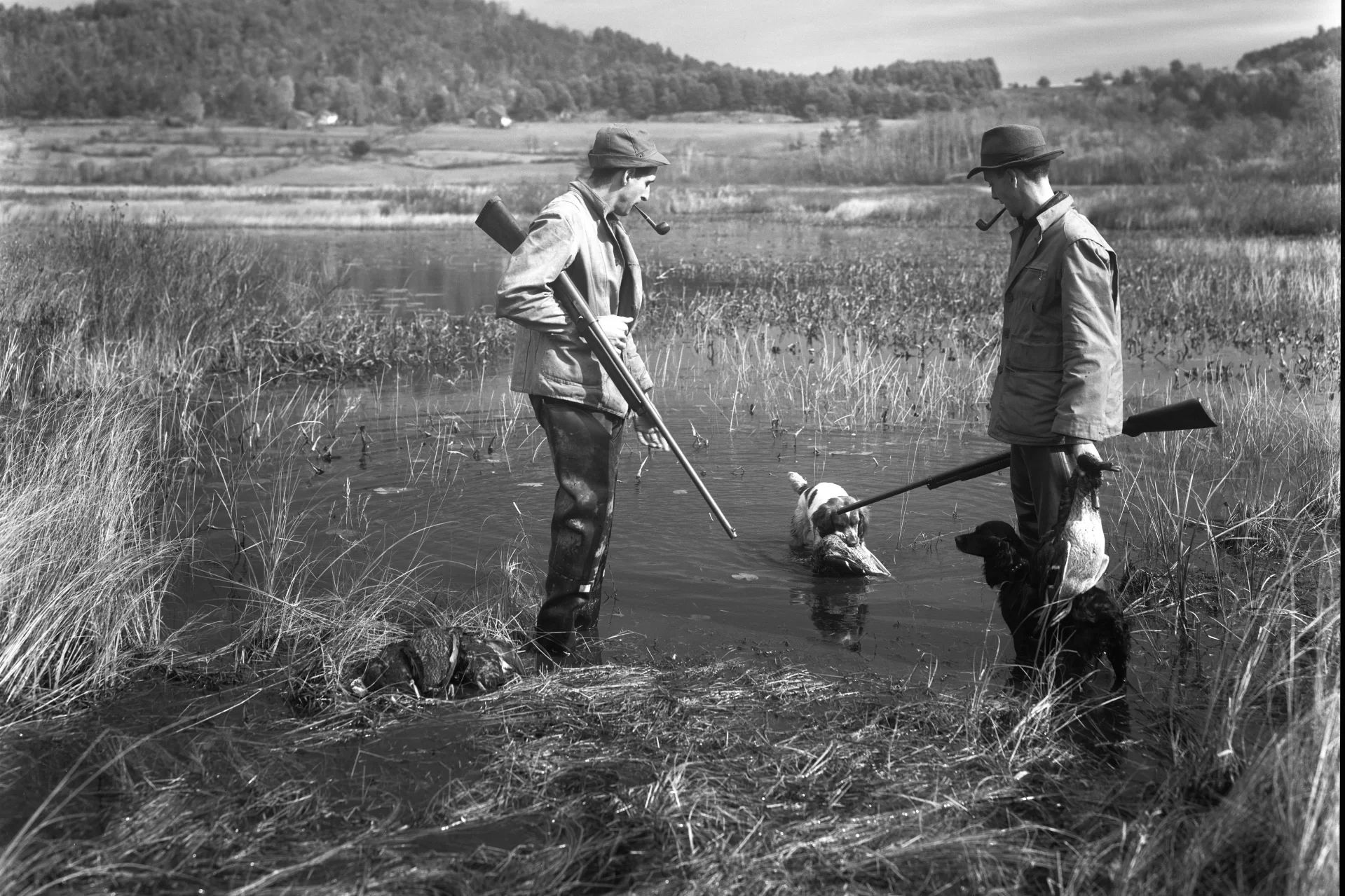 An undated image of Maine hunters (George French/courtesy of Maine State Archive)