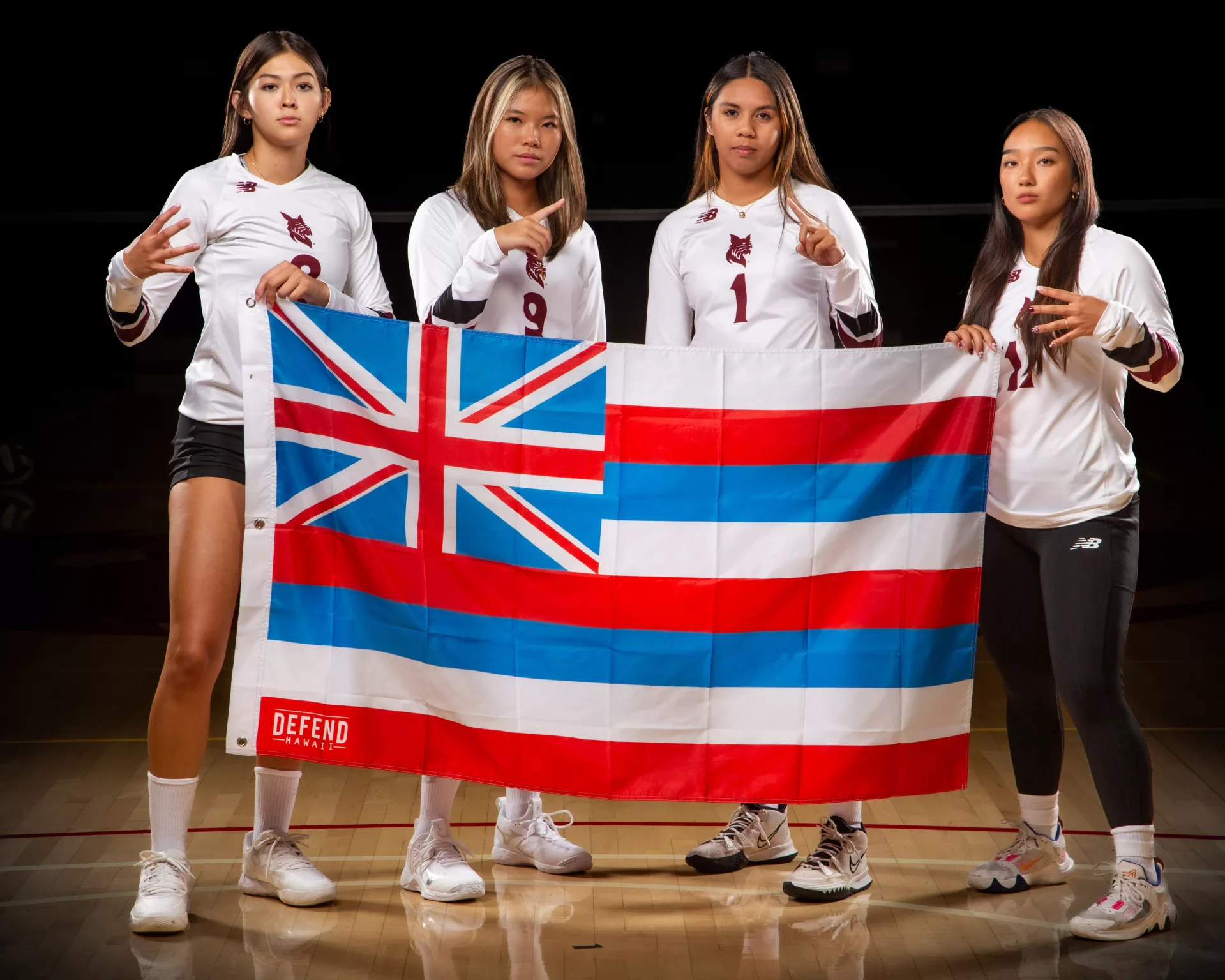 From left: Ami Evans ’26, Skye Higashihara ’28, Logan Yogi ’27,  Ellie Asada ‘26