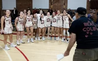 Bates women's basketball defeats Colby 66-63 in Alumni Gym on Dec. 3, 2024.