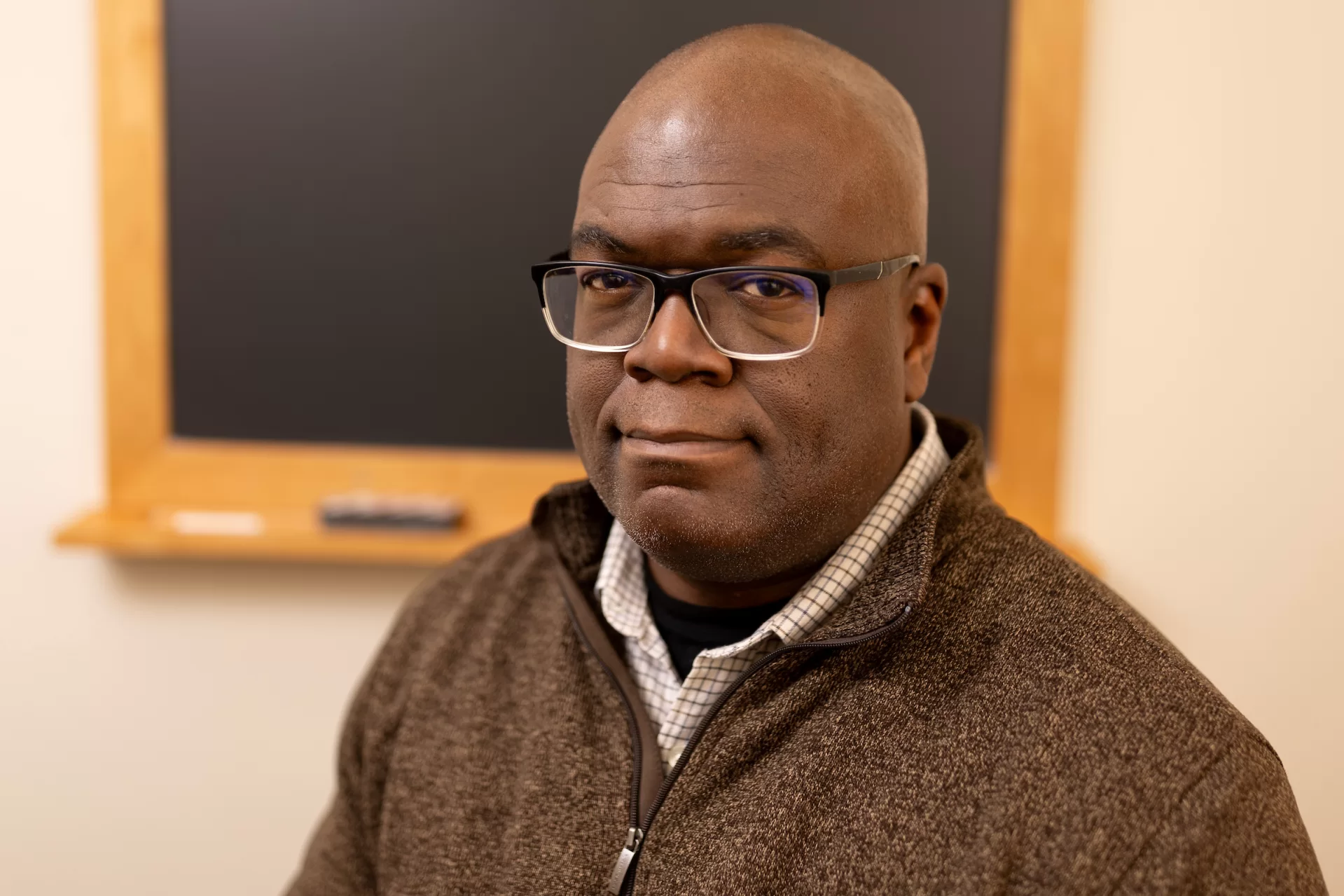 Associate Professor of Psychology Michael Sargent in his Pettengill office and lab, adjacent to his office.