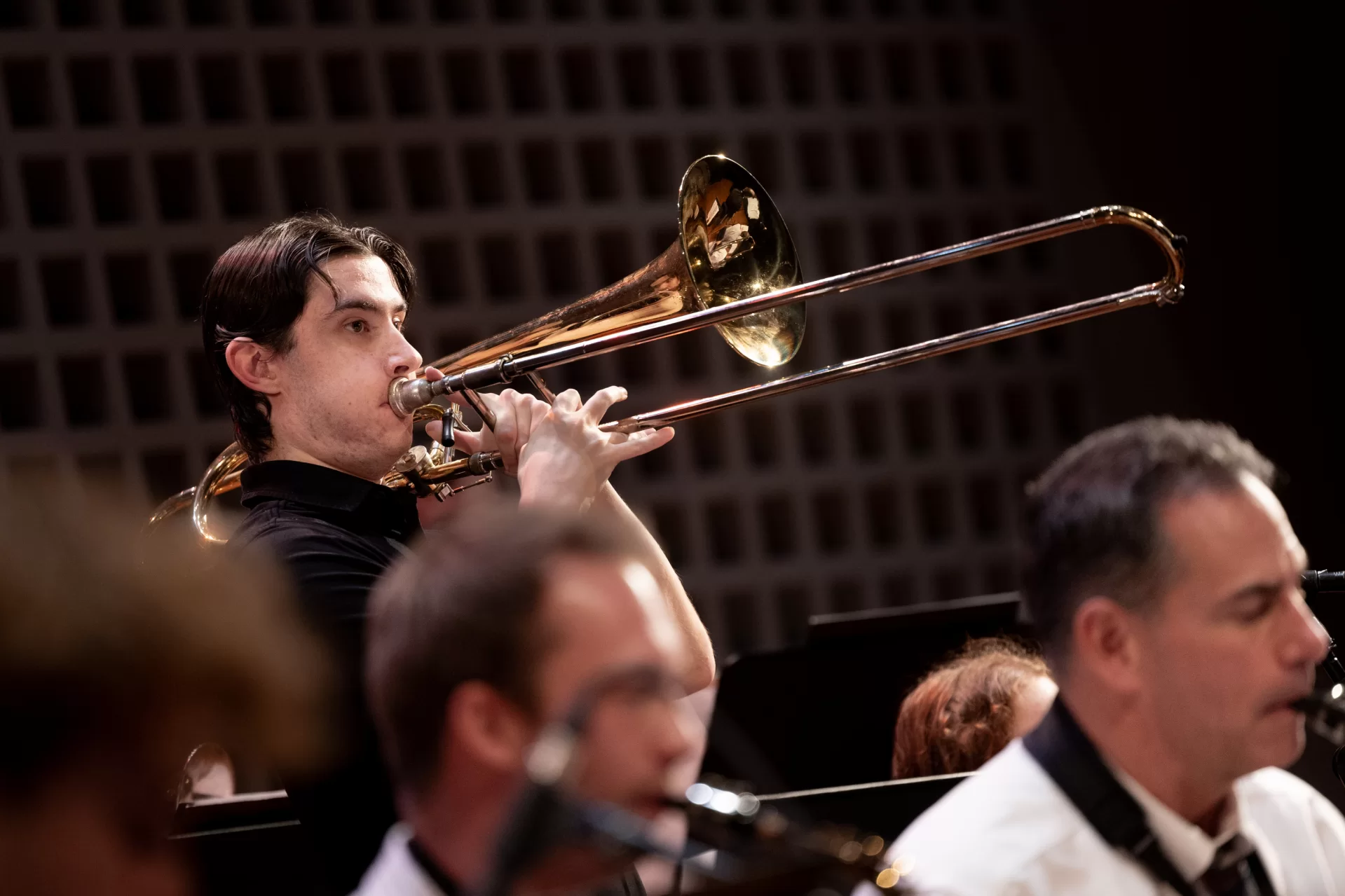 trombonist performing