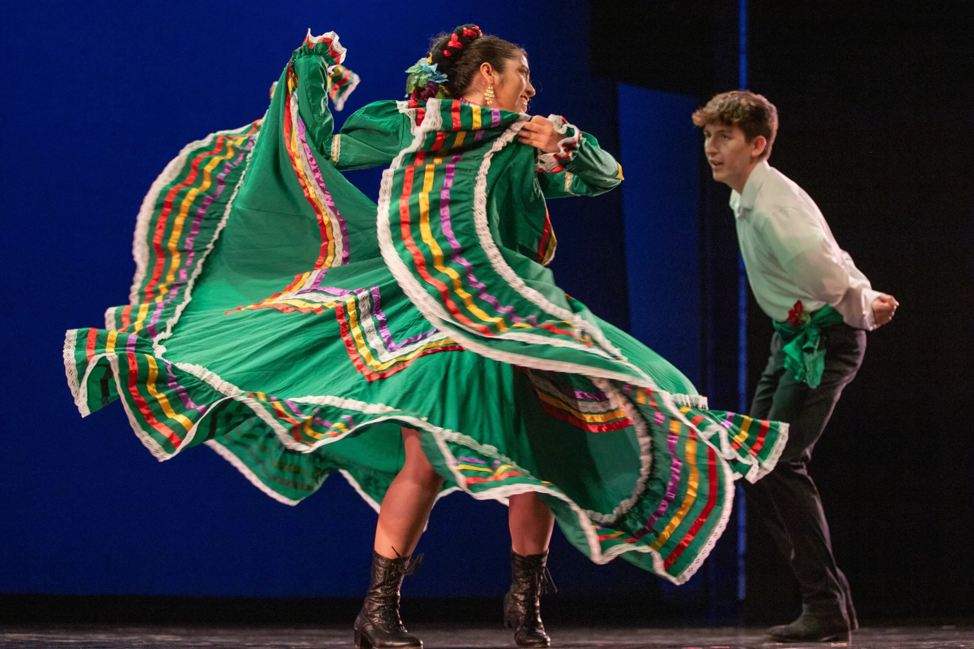 Bates held its annual Cultural Showcase on Nov. 21 in Schaeffer Theater. Alexis González and JJ Mariscal perform "Ballet Folklórico Mexicano."