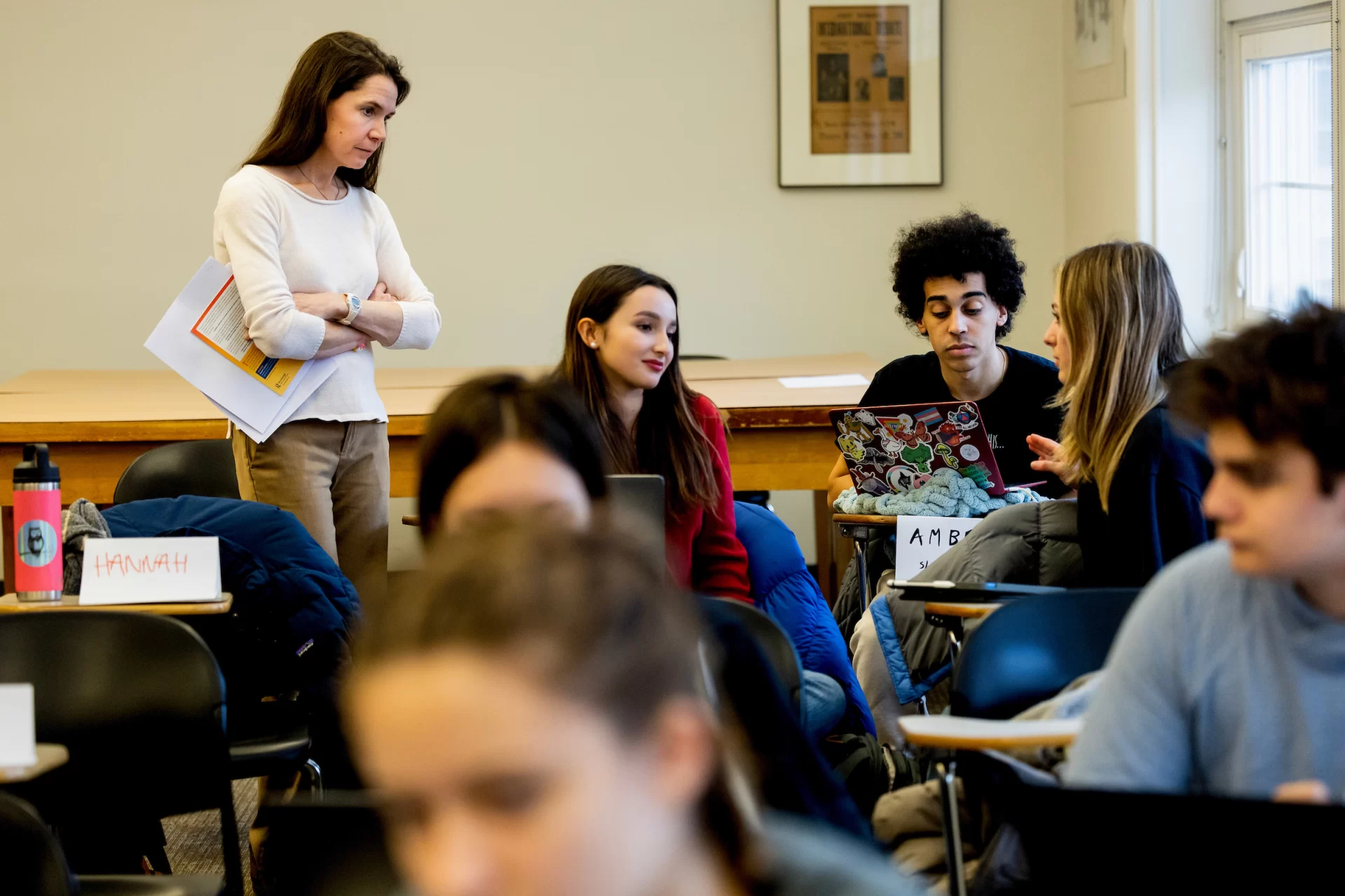 Associate Professor of Education Mara Tieken, winner of the 2024 Kroepsch Teaching Award, teaches students in her course “EDUC 231 - Perspectives on Education” in Pettigrew 30 on January 16, 2025.

EDUC 231 - Perspectives on Education
This course introduces students to foundational perspectives (anthropological, historical, philosophical, psychological, and sociological) on education and helps students apply these perspectives to contemporary schools and classrooms. The course considers several large questions: What should be the purpose of education in a democratic society? What should be the role of the school? Who should participate in making decisions about schools? In what ways do schools reflect and perpetuate larger social inequities, and, alternately, how can they contribute to a more just and inclusive society? Students must complete at least thirty hours of fieldwork.