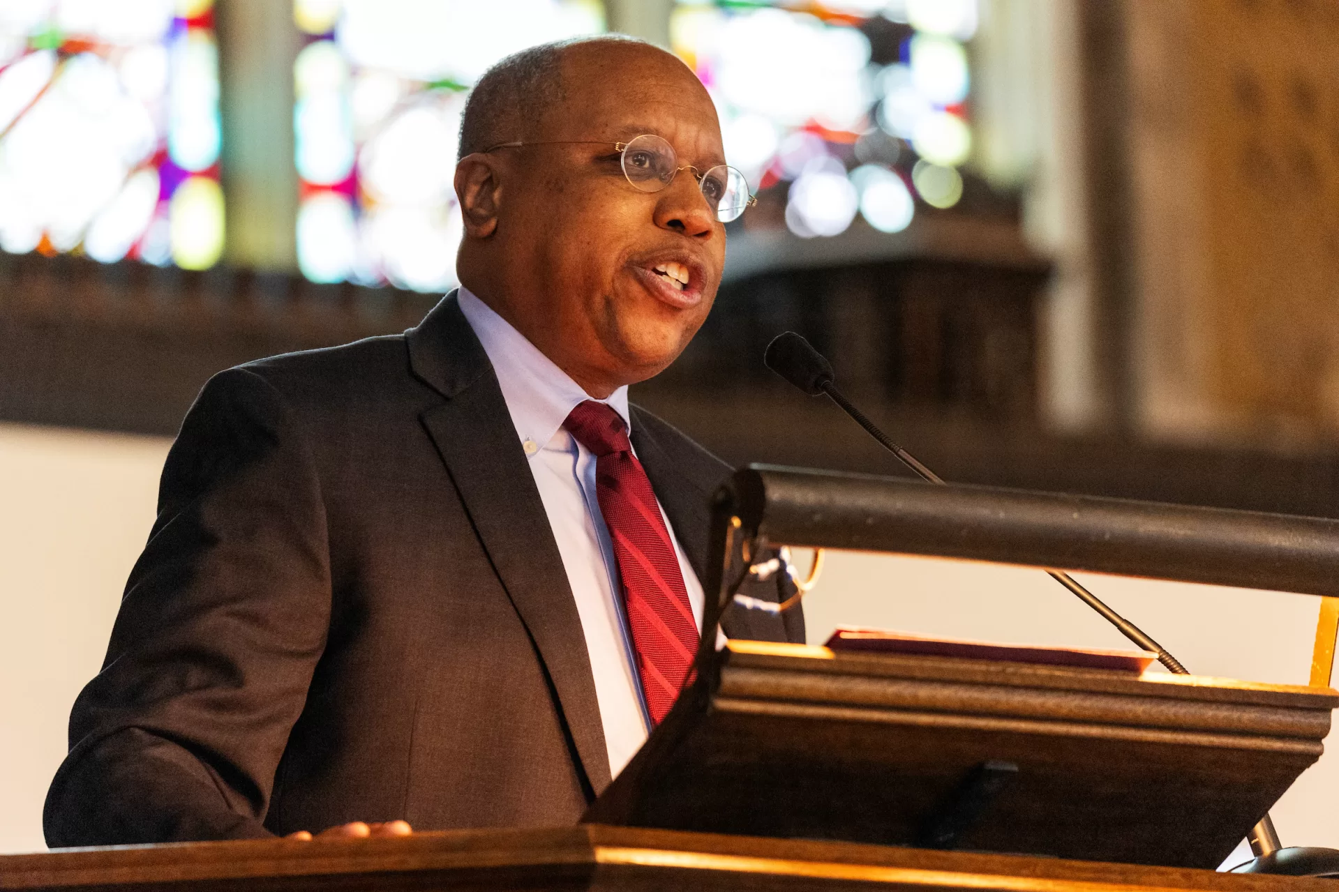 Moments from The Rev. Dr. Martin Luther King Jr. Day Keynote with Erica Chenoweth in Gomes Chapel on January 20, 2025. (Theophil Syslo | Bates College)