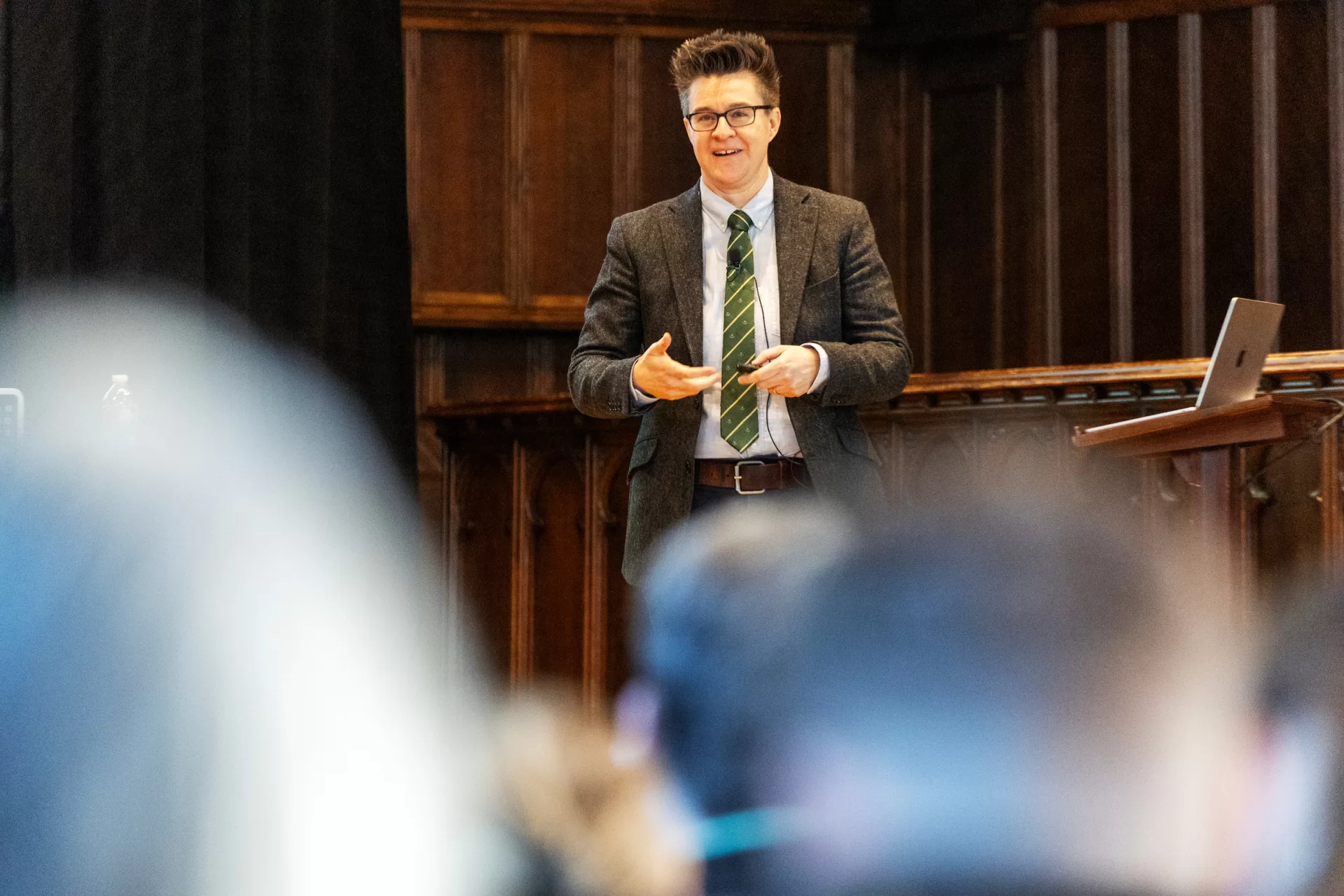 Moments from The Rev. Dr. Martin Luther King Jr. Day Keynote with Erica Chenoweth in Gomes Chapel on January 20, 2025. (Theophil Syslo | Bates College)