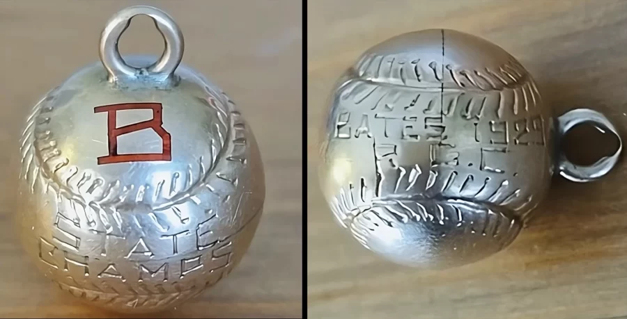 two baseball charms