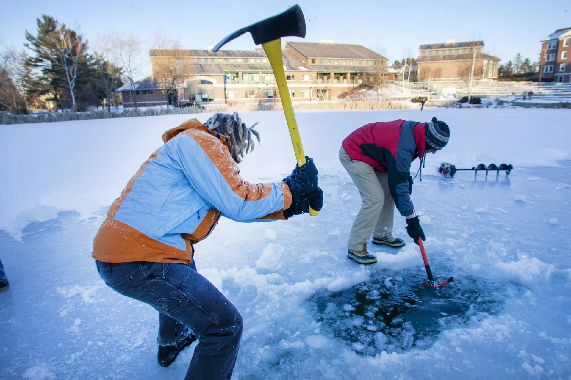 PUDDLE JUMP - The torch will come in around 3:30PM and we will promptly get the fire going and the jumping started.  The hole in the ice will be ready, so come prepared to take the plunge.  Hot drinks and cookies will be provided.  E-mail amartin@bates.edu for more information.