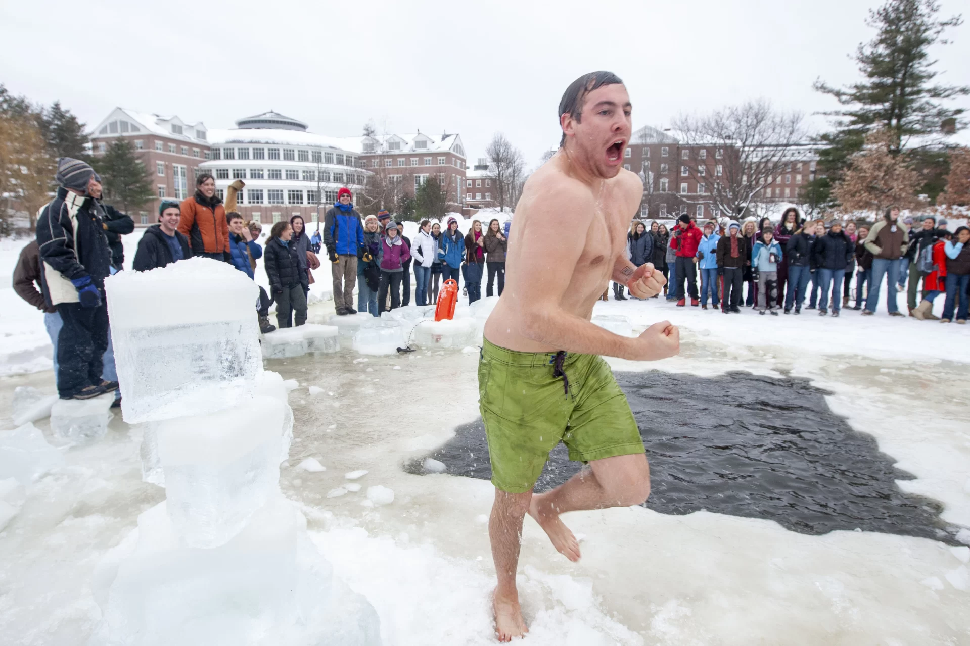 The Annual Puddle Jump is a tradition at Bates College.