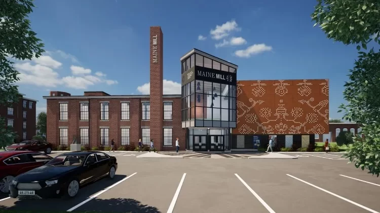 The proposed design for the new Maine Museum of Innovation, Learning and Labor, to be located in the former Camden Yarns Mill. Credit: Maine MILL