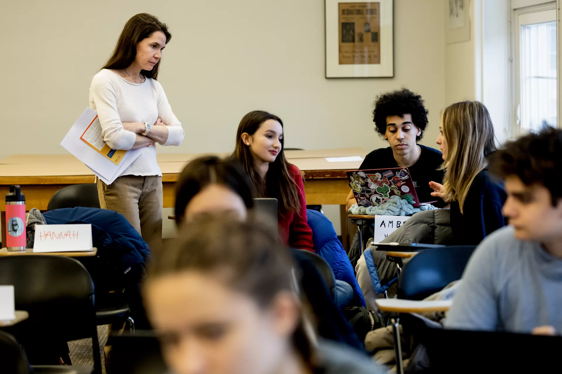 Associate Professor of Education Mara Tieken, winner of the 2024 Kroepsch Teaching Award, teaches students in her course “EDUC 231 - Perspectives on Education” in Pettigrew 30 on January 16, 2025. EDUC 231 - Perspectives on Education This course introduces students to foundational perspectives (anthropological, historical, philosophical, psychological, and sociological) on education and helps students apply these perspectives to contemporary schools and classrooms. The course considers several large questions: What should be the purpose of education in a democratic society? What should be the role of the school? Who should participate in making decisions about schools? In what ways do schools reflect and perpetuate larger social inequities, and, alternately, how can they contribute to a more just and inclusive society? Students must complete at least thirty hours of fieldwork.