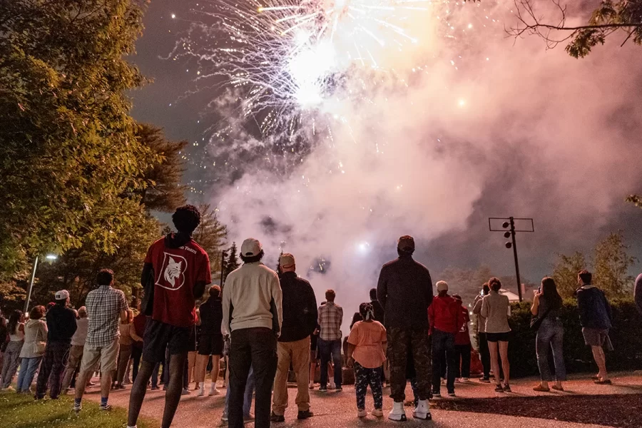 Moments from fireworks during Reunion on June 7, 2024.

(Theophil Syslo | Bates College)